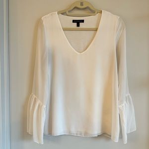 Flare Sleeve Double Layer Blouse